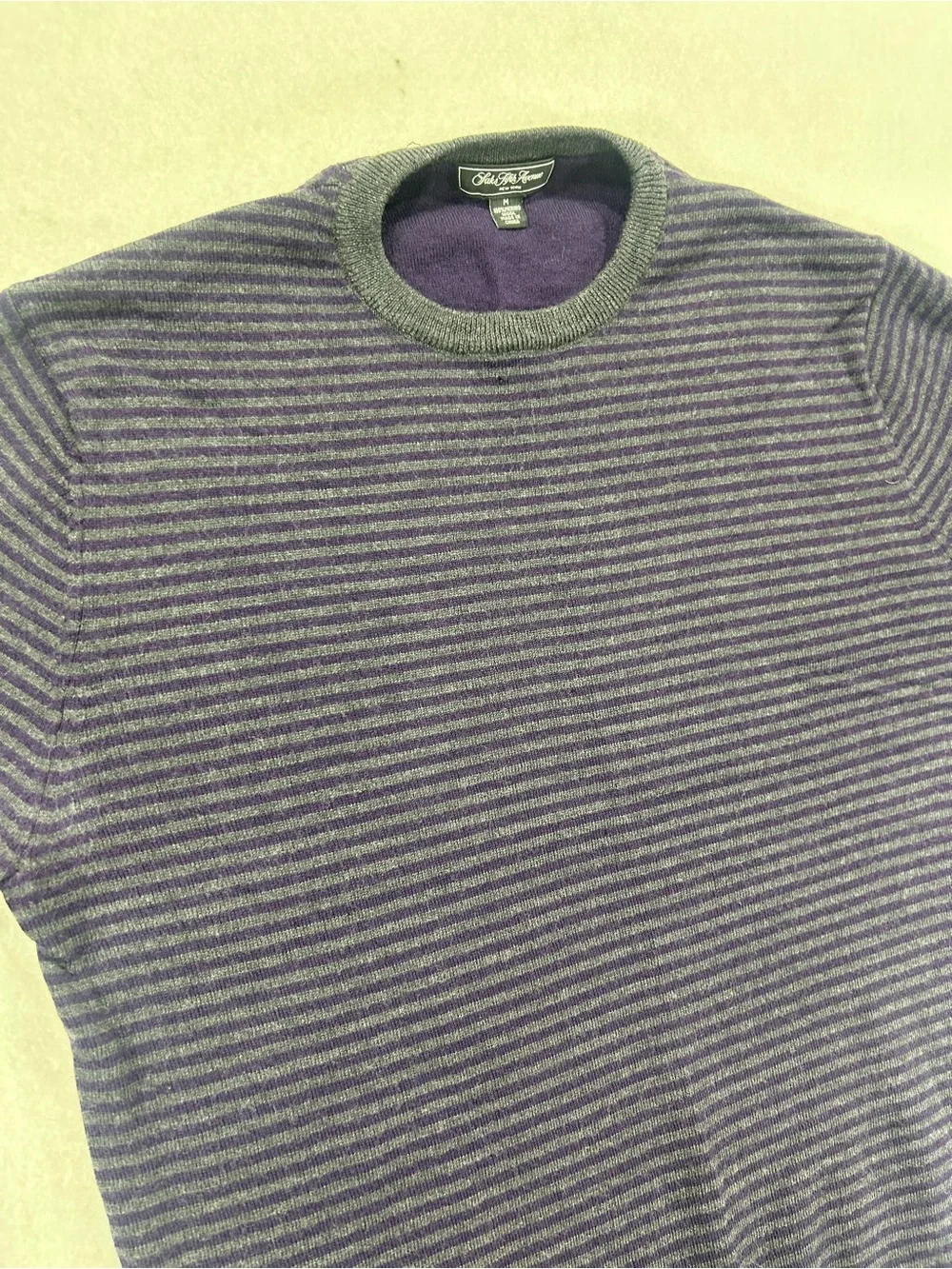 Saks Fifth Avenue Men’s Merino Wool Striped Crewneck Sweater M